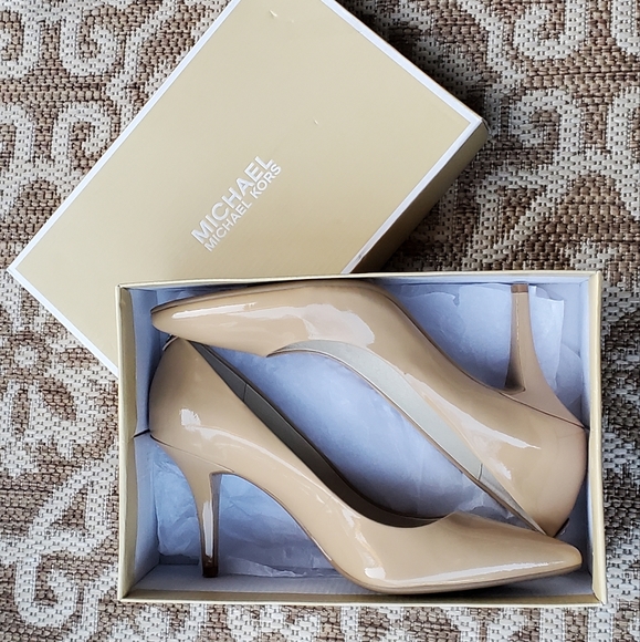 Michael Kors Shoes - NWT - Michael Kors | Stunning Nude Patent Heels Size 10